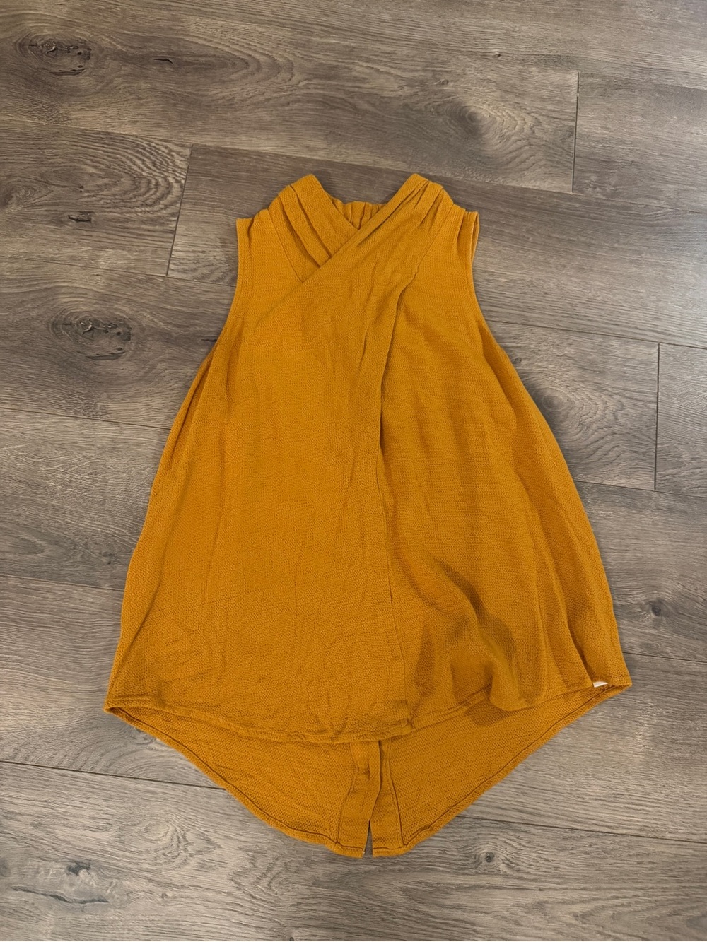 Maeve by Anthropologie Mustard Sleeveless Cross-Front Tank Top size 2